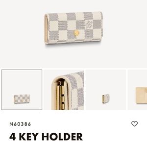 Damier Azure 4 Key Holder